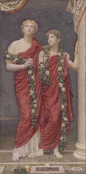 Una guirnalda de figuras femeninas de Albert Joseph Moore. Pinturas al óleo